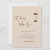 Elegant Calligraphy Rustic and Cream Wedding Kaart (Voorkant)
