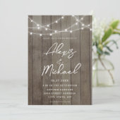 Elegant Calligraphy Rustic Wedding Invitation Kaart (Staand voorkant)