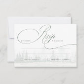 Elegant Calligraphy Rustic Wedding RSVP Kaart (Voorkant)