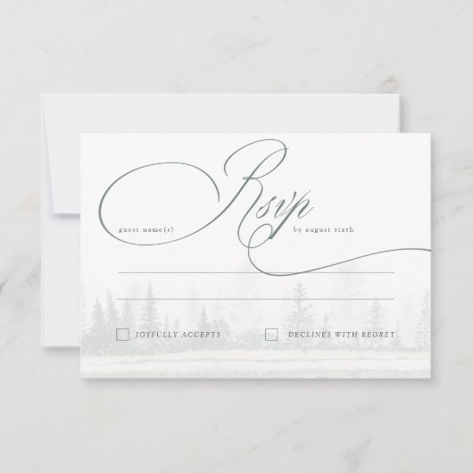 Elegant Calligraphy Rustic Wedding RSVP Kaart (Voorkant)