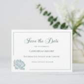 Elegant Calligraphy Sage Green Floral Wedding Save The Date (Staand voorkant)