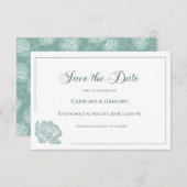 Elegant Calligraphy Sage Green Floral Wedding Save The Date (Voorkant / Achterkant)