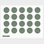 Elegant Calligraphy Sage Green Merry Christmas Ronde Sticker (Vel)