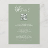 Elegant Calligraphy Sage Green Wedding Details Informatiekaartje (Voorkant)