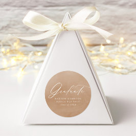 Elegant Calligraphy Sand Waterverf Afstuderen Ronde Sticker