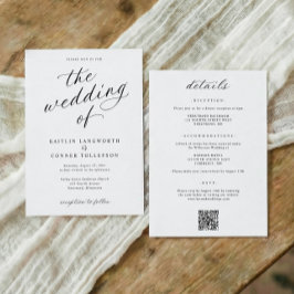 Elegant Calligraphy Script All in One Wedding Kaart