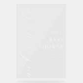 Elegant Calligraphy Script Baby shower Welkom Acryl Bord (Voorkant)