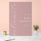 Elegant Calligraphy Script Baby shower Welkom Acryl Bord (Huwelijk)