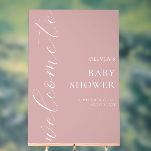 Elegant Calligraphy Script Baby shower Welkom Acryl Bord (Neutraal)