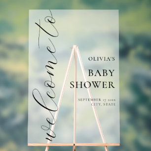 Elegant Calligraphy Script Baby shower Welkom Acryl Bord