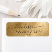 Elegant Calligraphy Script Black Name Gold Metal Etiket (Insitu)