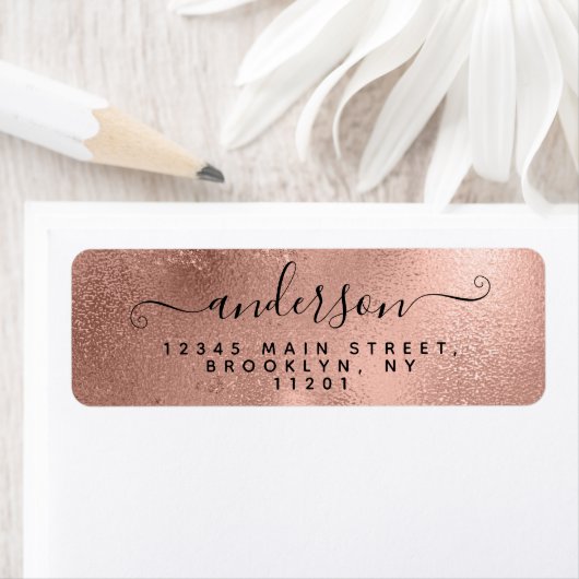 Elegant Calligraphy Script Black Name Roos Gold Etiket (Insitu)