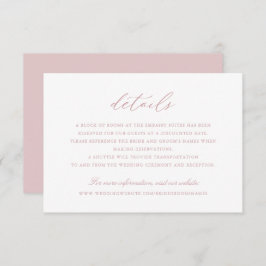 Elegant Calligraphy Script Blush Wedding Details Kaart