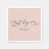 Elegant Calligraphy Script Dusty Roos Wedding Servet (Voorkant)