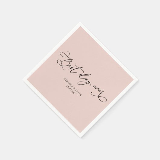Elegant Calligraphy Script Dusty Roos Wedding Servet (Hoek)