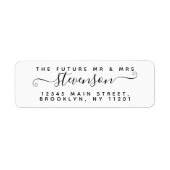 Elegant Calligraphy Script Future MR MRS Wedding Etiket (Voorkant)