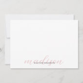 Elegant Calligraphy Script Girly Light Bleek roze Notitiekaartje (Voorkant)