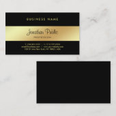 Elegant Calligraphy Script Glamor Black Gold Luxe Visitekaartje (Voorkant / Achterkant)