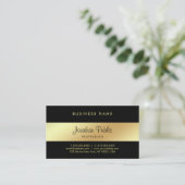 Elegant Calligraphy Script Glamor Black Gold Luxe Visitekaartje (Staand voorkant)
