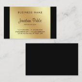 Elegant Calligraphy Script Glamor Black Gold Luxe Visitekaartje (Voorkant / Achterkant)