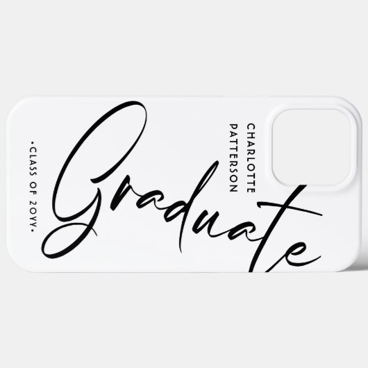 Elegant Calligraphy Script Graduation Graduate Case-Mate iPhone Case (Achterkant (horizontaal))