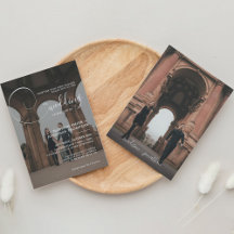 Elegant Calligraphy Script Grey Photo Wedding