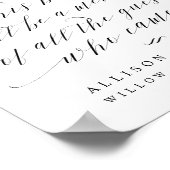 Elegant Calligraphy Script Guest Book WeduwSign Poster (Hoek)