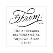 Elegant Calligraphy Script Holiday Return Address Zelfinktende Stempel (Design)