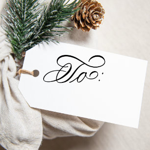 Elegant Calligraphy Script Kerstfeestay "To" Rubberstempel