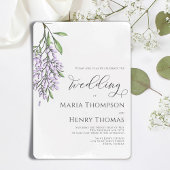 Elegant Calligraphy Script Lavender Wedding Kaart