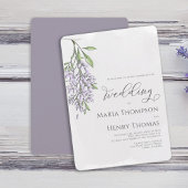 Elegant Calligraphy Script Lavender Wedding Kaart
