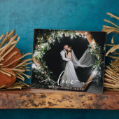 Elegant Calligraphy Script Love Weddenfoto Fotoplaat (Zijkant)