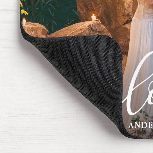 Elegant Calligraphy Script Love Weddenfoto Muismat (Hoek)