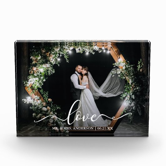 Elegant Calligraphy Script Love Wedding Fotoblokken (Voorkant)