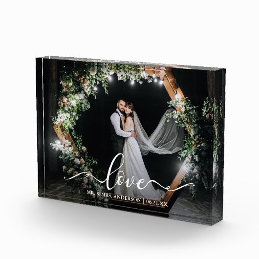 Elegant Calligraphy Script Love Wedding Fotoblokken (Rechts)