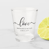 Elegant Calligraphy Script Love Wedding Shot Glas (Voorkant)