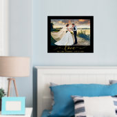 Elegant Calligraphy Script Love Weduwfoto Gold Folie Afdrukken (Insitu (Slaapkamer))