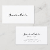 Elegant Calligraphy Script Minimalist Sjabloon Visitekaartje (Voorkant / Achterkant)
