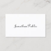 Elegant Calligraphy Script Minimalist Sjabloon Visitekaartje (Voorkant)