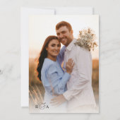 Elegant Calligraphy Script Monogram Photo Weddensc Kaart (Achterkant)