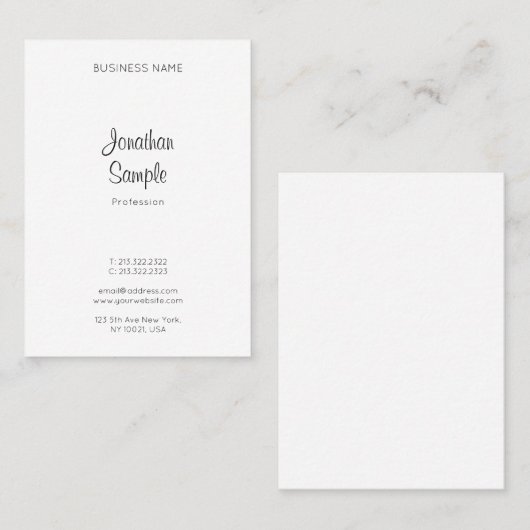 Elegant Calligraphy Script Name Minimalist Trendy Visitekaartje (Voorkant / Achterkant)