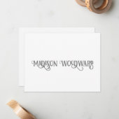 Elegant Calligraphy Script Note Card Notitiekaartje (Voorkant / Achterkant in situ)