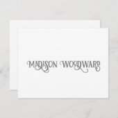 Elegant Calligraphy Script Note Card Notitiekaartje (Voorkant / Achterkant)