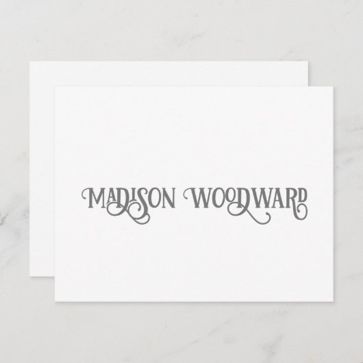 Elegant Calligraphy Script Note Card Notitiekaartje (Voorkant / Achterkant)