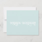Elegant Calligraphy Script Pastel Blue Note Card Notitiekaartje (Voorkant)