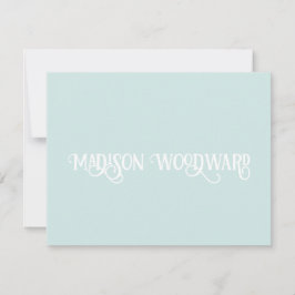 Elegant Calligraphy Script Pastel Blue Note Card Notitiekaartje
