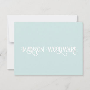 Elegant Calligraphy Script Pastel Blue Note Card Notitiekaartje