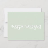 Elegant Calligraphy Script Pastel Green Notitiekaartje (Voorkant)