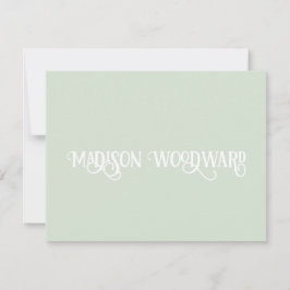 Elegant Calligraphy Script Pastel Green Notitiekaartje