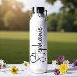 Elegant Calligraphy Script Personalized Name Waterfles<br><div class="desc">Elegant Calligraphy Script Personalized Name Water Bottle features your custom name in elegant calligraphy script. Perfect as personalized gifts for family and friends for Christmas and birthdays or as favors for weddings and events. Add a personalized touch to custom corporate gifts and more. Designed by ©2025 Evco Studio www.zazzle.com/store/evcostudio</div>